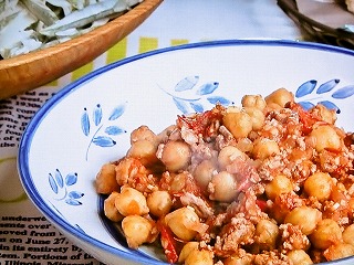 【キューピー３分クッキング】ひき肉とひよこ豆のトマト煮のレシピ・石原洋子