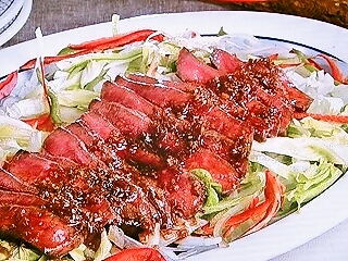【キューピー３分クッキング】牛肉ステーキサラダのレシピ・牛肉・石原洋子