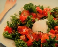 ちぎり野菜とスモークサーモンの サラダ トマトハニードレッシング
