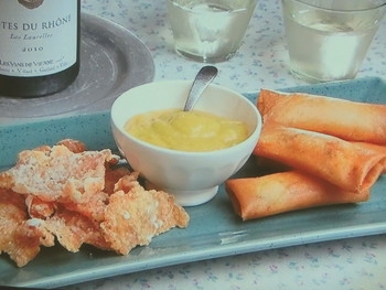 【キューピー３分クッキング】カレー風味のえび春巻き＆ささ身せんべいマンゴーソースのレシピ・柳瀬 久美子