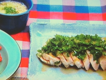 【男子ごはん】大倉忠義さんの鶏パク(茹で鶏のパクチー和え)＆ゴータマのプースー(かきたまスープ)のレシピ・大倉忠義（関ジャニ∞）