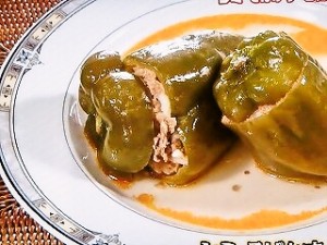 ピーマンの合挽き肉詰め
