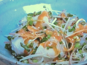 【キューピー３分クッキング】蒸し里芋と薬味野菜のごまだれがけのレシピ・石原洋子