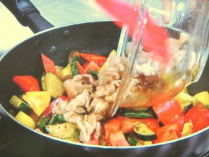 焼き野菜と豚肉の和風マリネ