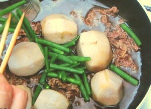 里芋と牛肉の煮物