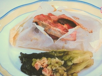 【あさイチ】鶏の紙包み焼き～サラダ菜とグリンピースの煮物添えのレシピ・真崎敏子・解決！ごはん