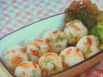【おかずのクッキング】おにぎりの具 桜海老・大根菜のレシピ・できるかな１分クッキング・鈴木薫