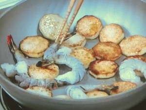 里芋と海老のガーリックソテー