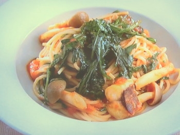 【上沼恵美子のおしゃべりクッキング】さばと春菊のトマトパスタのレシピ・スザンヌ・上沼恵美子・若林知人