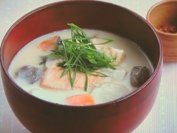 【上沼恵美子のおしゃべりクッキング】にぎわい粕汁のレシピ・上沼恵美子・佐々木健介・北斗晶・岡本健二