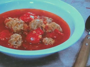 パプリカと肉団子のトマトスープ
