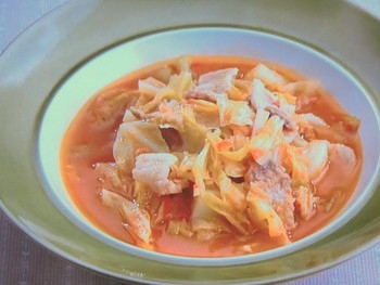 【上沼恵美子のおしゃべりクッキング】春キャベツと豚肉の煮込みのレシピ・上沼恵美子・原田龍二・若林知人