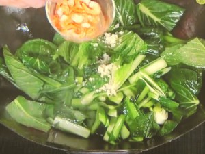 小松菜と干し海老の炒め煮