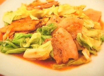 【ノンストップ】豚肉と春キャベツのゴマみそポン酢炒めのレシピ・坂本昌行・坂本昌行のOne Dish