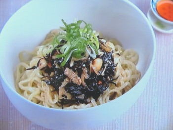 【上沼恵美子のおしゃべりクッキング】ひじきとねぎの和え麺のレシピ・上沼恵美子・宮崎耕一・田中要次