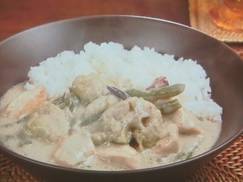 【キューピー３分クッキング】なす、いんげん、鶏肉のココナッツミルク煮のレシピ・伊藤栄里子