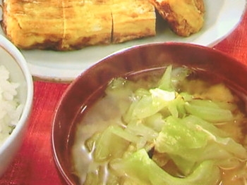 【きょうの料理】キャベツと油揚げのみそ汁のレシピ・土井善晴