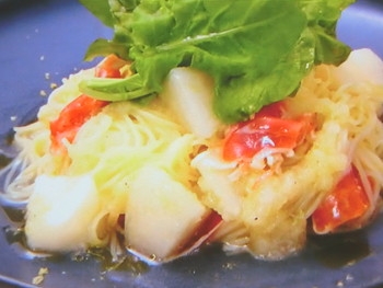 【ノンストップ】ナシと生ハムの冷製パスタのレシピ・坂本昌行・坂本昌行のOne Dish