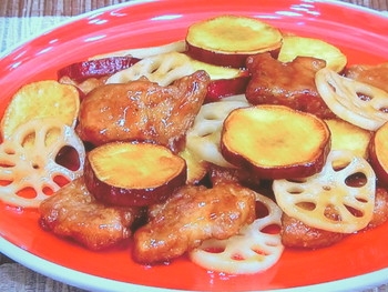 【ノンストップ】豚肉と根菜の酢豚（豚肉とサツマイモ、レンコンのオイスターソース酢豚）のレシピ・コウケンテツ・主婦トピ！
