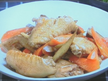【キューピー３分クッキング】鶏手羽中とごぼうの煮もののレシピ・田口成子