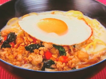 【ノンストップ】豆乳ガパオラーメンのレシピ・坂本昌行・坂本昌行のOne Dish