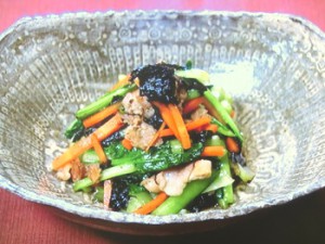 小松菜と豚肉ののり風味