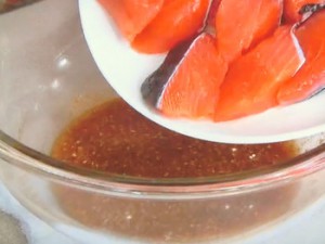 鮭と長芋のレンジ蒸し