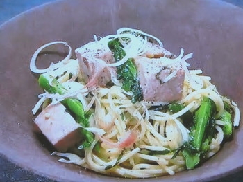 【ZIP！速水もこみちのMOCO''Sキッチン】もこみち流　マグロステーキの和風パスタのレシピ・速水もこみち