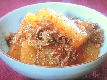 【きょうの料理ビギナーズ】大根と牛肉の韓国風煮物のレシピ・大庭英子