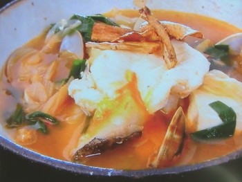 【ノンストップ】スンドゥブのカリカリゴボウ添えのレシピ・坂本昌行・坂本昌行のOne Dish