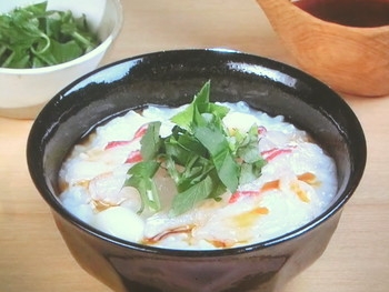 【キューピー３分クッキング】鯛とゆり根のおかゆのレシピ・田口成子