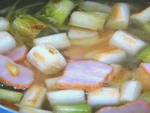 ねぎとベーコンの中国風スープ煮