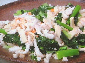 【キューピー３分クッキング】高野豆腐、鶏肉、小松菜のスープ炒めのレシピ・田口成子
