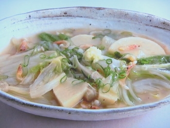 【上沼恵美子のおしゃべりクッキング】白菜とたけのこの煮もののレシピ・上沼恵美子・岡本健二・神戸蘭子