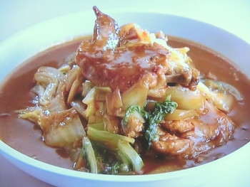 【上沼恵美子のおしゃべりクッキング】白菜と手羽先のピリ辛煮のレシピ・上沼恵美子・宮崎耕一・神戸蘭子