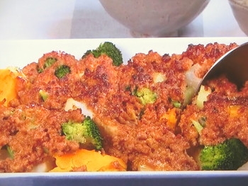 【キューピー３分クッキング】蒸し野菜の肉みそ焼きのレシピ・田口成子