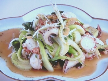 【上沼恵美子のおしゃべりクッキング】たことチンゲン菜のにんにく風味のレシピ・上沼恵美子・宮崎耕一・武田修宏