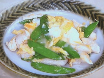 【きょうの料理】絹さやと鶏ささ身の卵炒めのレシピ・河野雅子
