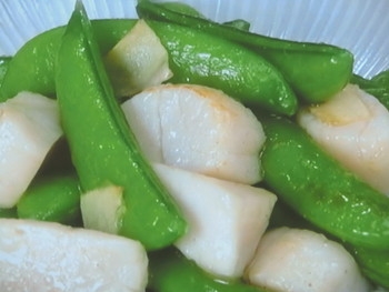 【きょうの料理ビギナーズ】スナップえんどうと帆立てのしょうが炒めのレシピ・河野雅子