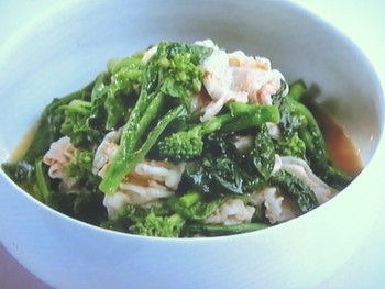 【上沼恵美子のおしゃべりクッキング】菜の花と豚肉のからし和えのレシピ・スピードワゴン・上沼恵美子・宮崎耕一・小沢一敬