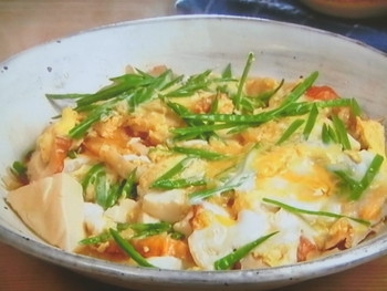 【キューピー３分クッキング】豆腐とちくわの卵とじのレシピ・小林まさみ