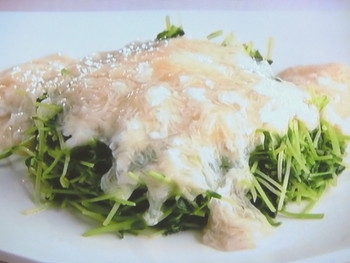 【上沼恵美子のおしゃべりクッキング】豆苗のホタテあんのレシピ・上沼恵美子・宮崎耕一・浅香唯