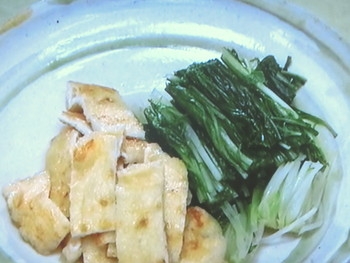 【おかずのクッキング】油揚げとミズナのおひたしのレシピ・青江覚峰