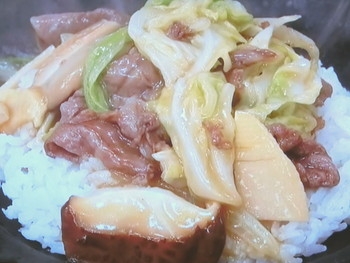 【キューピー３分クッキング】牛肉とキャベツの中華丼のレシピ・藤井恵
