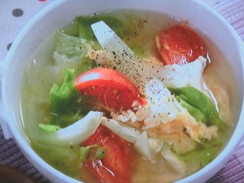 【きょうの料理ビギナーズ】レタスとトマトの卵スープのレシピ・河野雅子