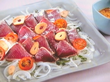 【上沼恵美子のおしゃべりクッキング】カツオの納豆ドレッシングのレシピ・上沼恵美子・原田龍二・岡本健二