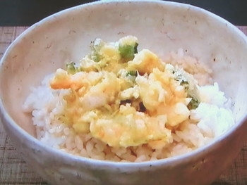 【おかずのクッキング】海老と三つ葉のかき揚げ丼のレシピ・柳原尚之