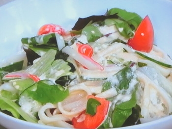 【キューピー３分クッキング】マヨサラダうどんのレシピ・飛田和緒