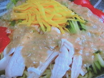 【ノンストップ】バンバンジー麺のレシピ・坂本昌行・坂本昌行のOne Dish