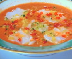 ミズダコのカルパッチョ　夏の冷たいスープ